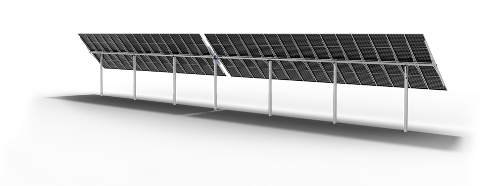 Monoline-plus-2p-back-PVH Monoline+ 2P is PVH's single row PV tracker high-power modules