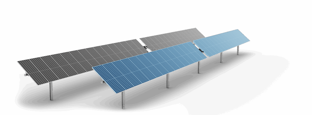 AxoneDuo Infinity solar tracker in 2 row x 1 string configuration