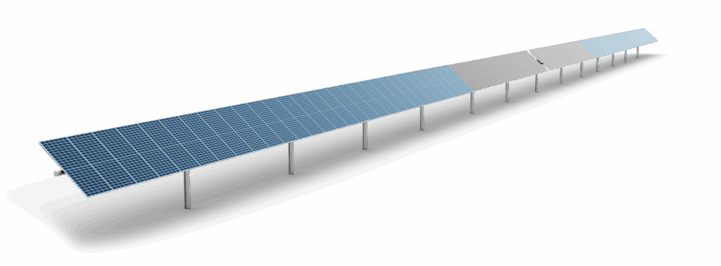 AxoneDuo Infinity solar tracker in 1 row x 3 string configuration