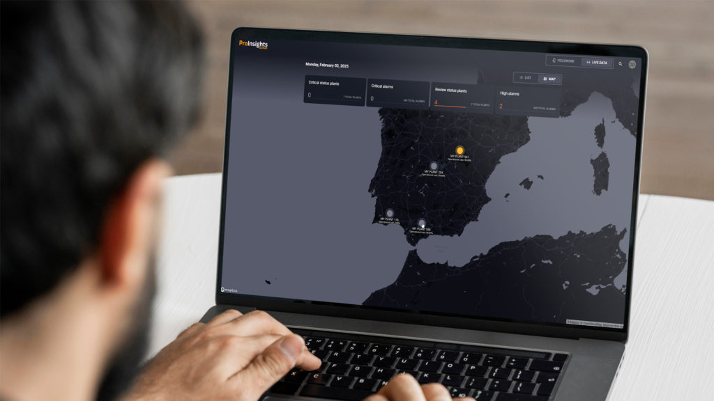 ProInsights Cloud SCADA for remote managament of solar plants