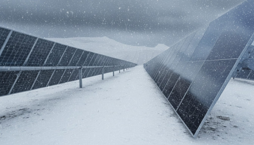 Snowsense - snow storm protection for solar plants