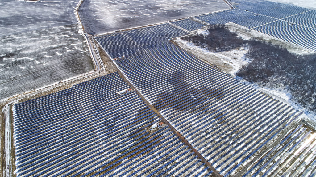 Solar plant under extreme weather conditions